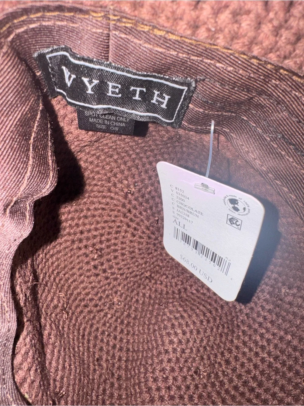 Wyeth/free people Brown Crochet Shell-Appliqué Women's bucket hat